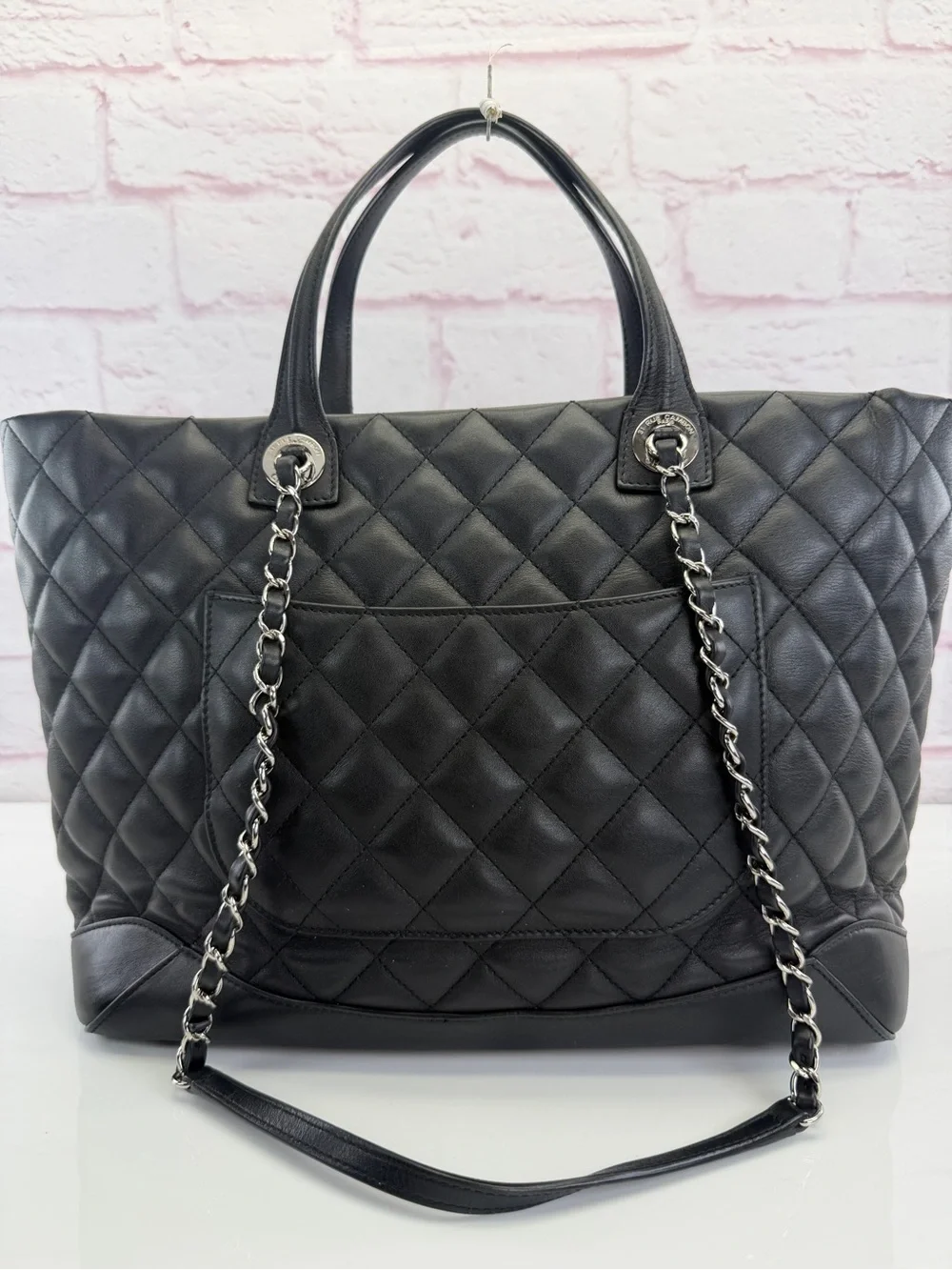 Chanel Calfskin Quilted Large Easy Shopping Tote Black